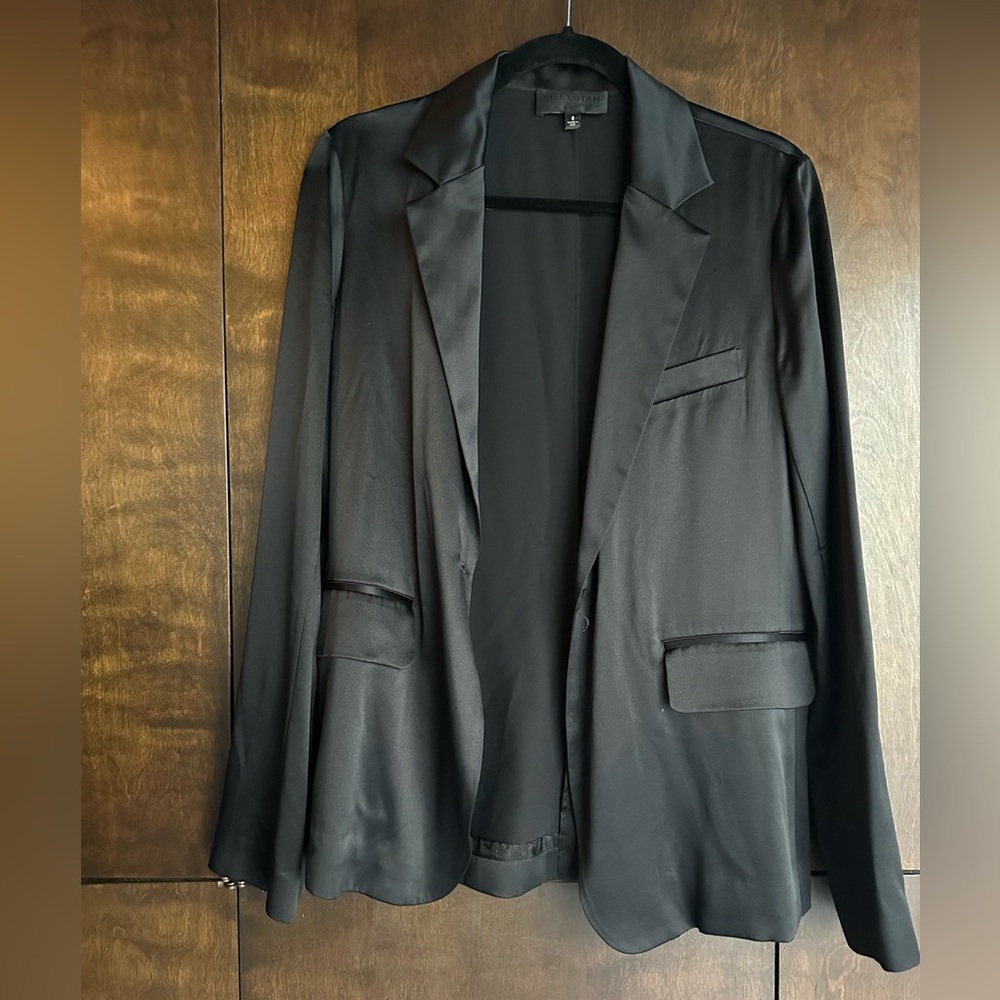 Nili Lotan Silk Black Blazer
